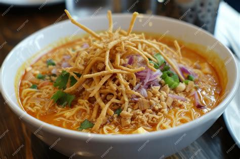 Khao Soi: Uma Explosão de Sabores Picantes e Cremosos Envolvendo uma Massa Amarga!